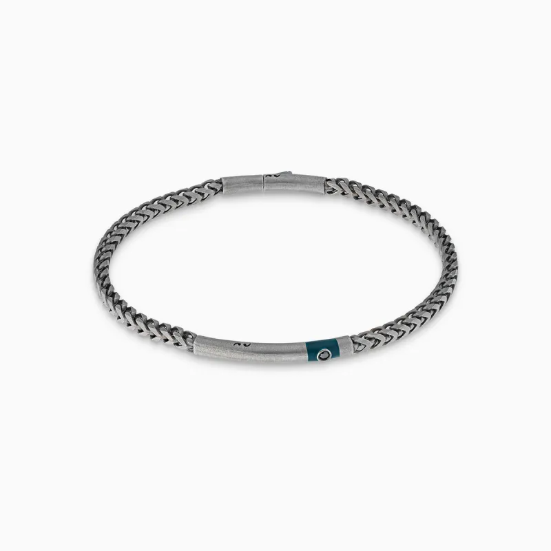 ULYSSES Chain Bracelet with Black Diamond and Green Enamel sold by Marco Dal Maso