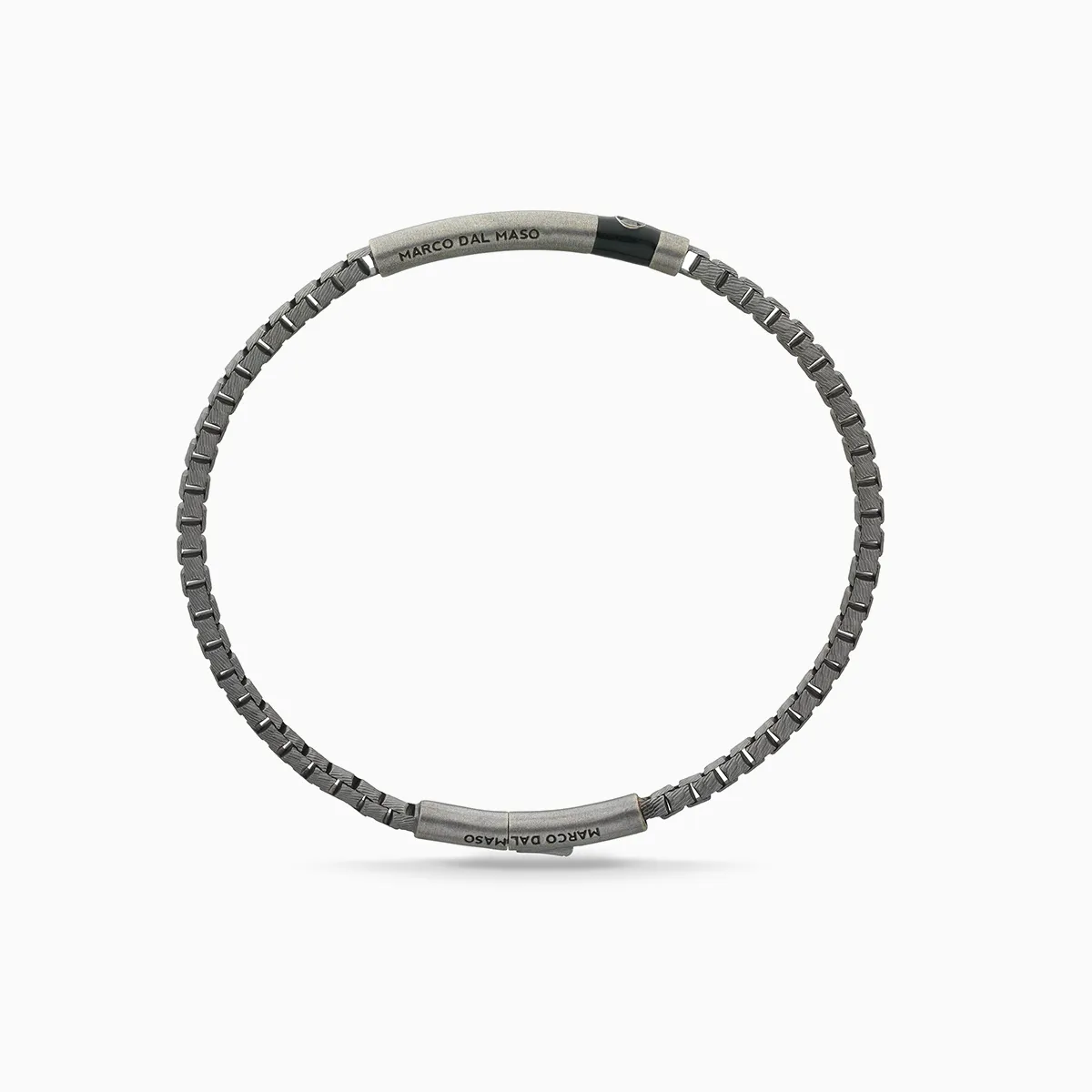 ULYSSES Carved Tubular Oxidized Bracelet with Black Diamond and Black Enamel sold by Marco Dal Maso product image thumbnail 3