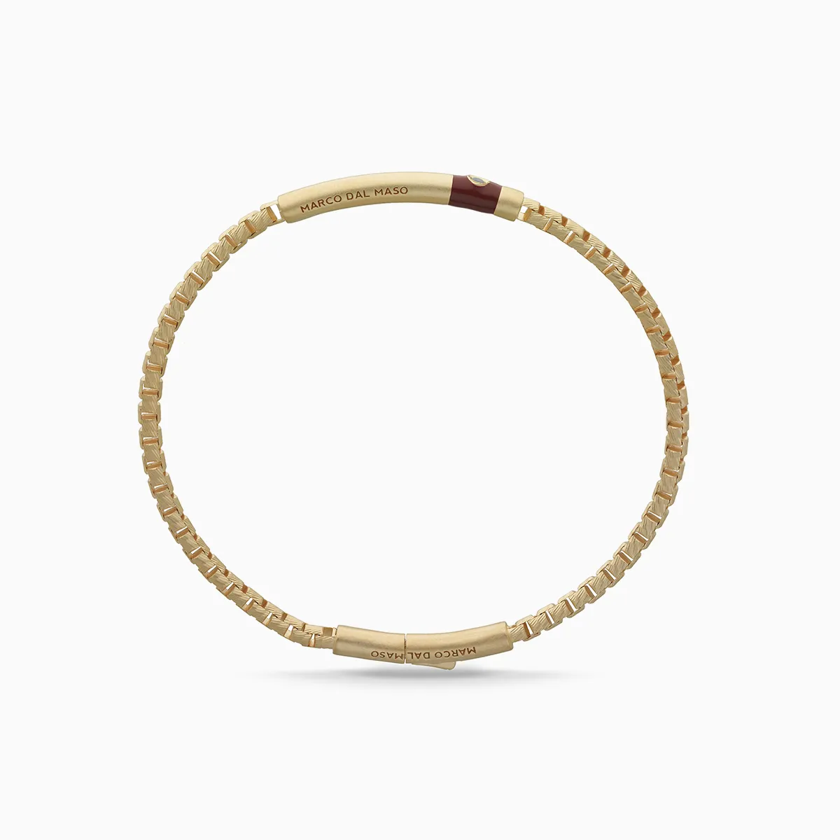 ULYSSES Carved Tubular 18K Yellow Gold Vermeil Bracelet with Black Diamond and Red Enamel sold by Marco Dal Maso product image thumbnail 3