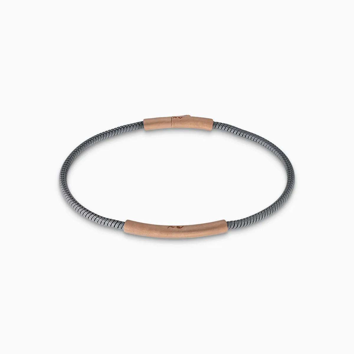 ULYSSES Classy 18K Matte Rose Gold Vermeil and Oxidized Bracelet sold by Marco Dal Maso
