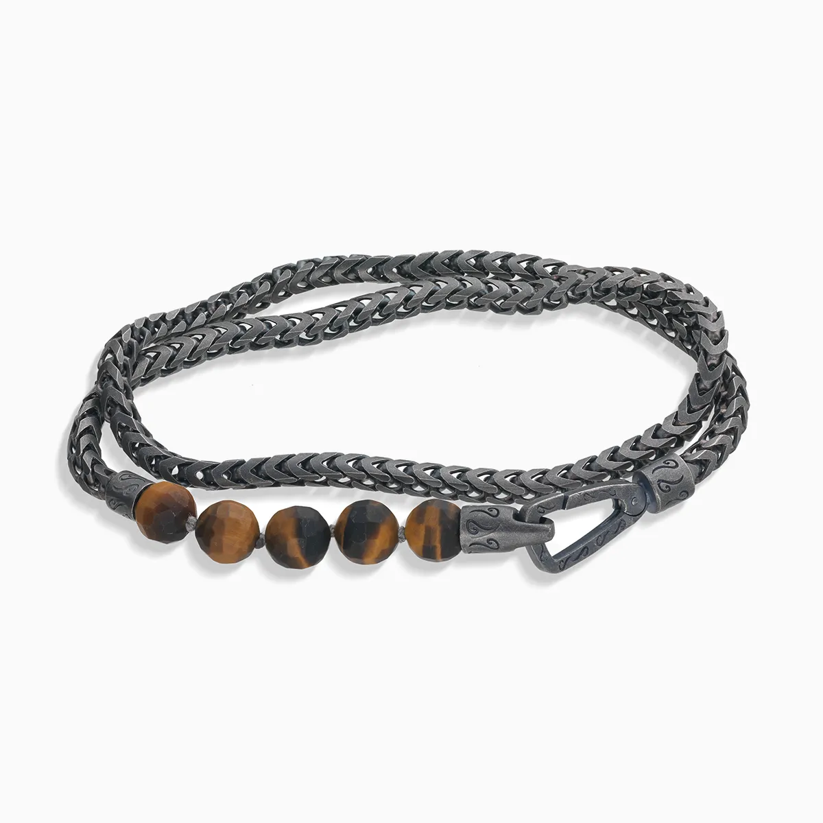 ULYSSES Faceted Beaded Tiger Eye Chain Double Wrap Bracelet sold by Marco Dal Maso product image thumbnail 3