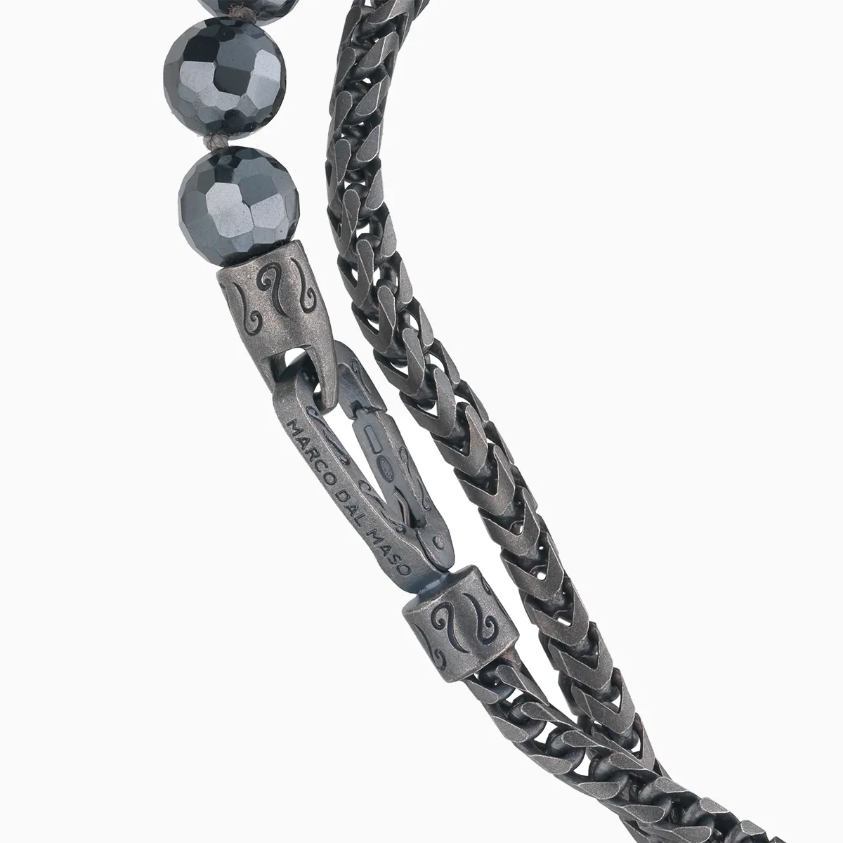 ULYSSES Faceted Beaded Hematite Chain Double Wrap Bracelet sold by Marco Dal Maso product image thumbnail 4