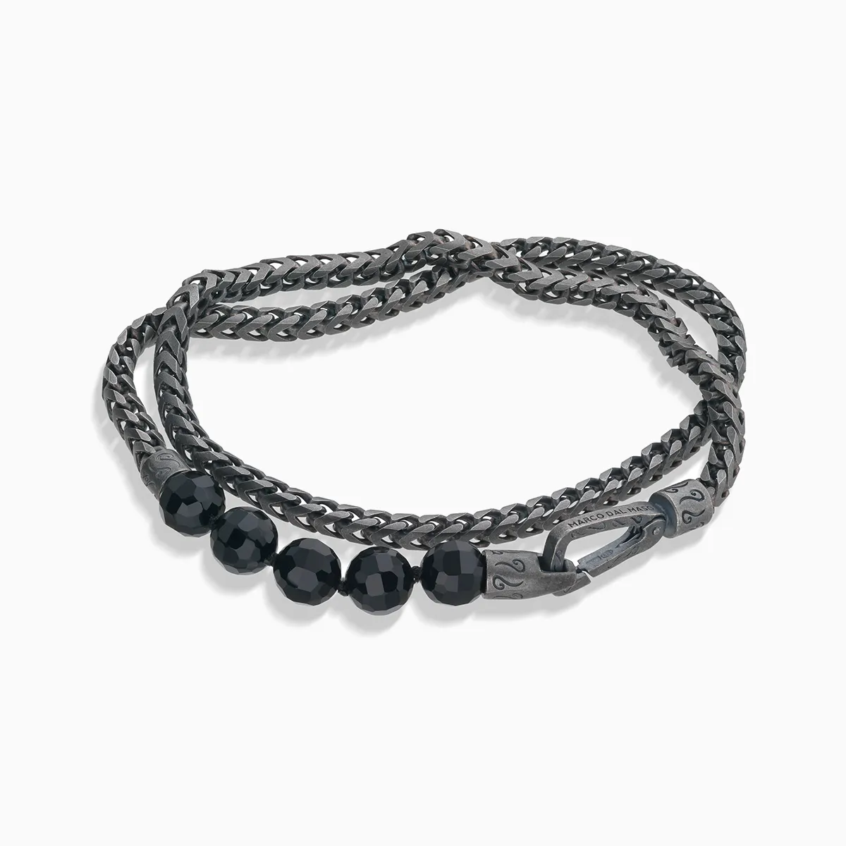 ULYSSES Faceted Beaded Onyx Chain Double Wrap Bracelet sold by Marco Dal Maso product image thumbnail 3