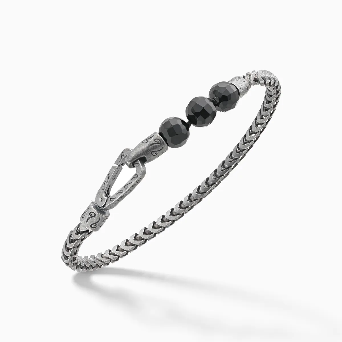 ULYSSES Single Chain Beaded Bracelet with Faceted Onyx sold by Marco Dal Maso