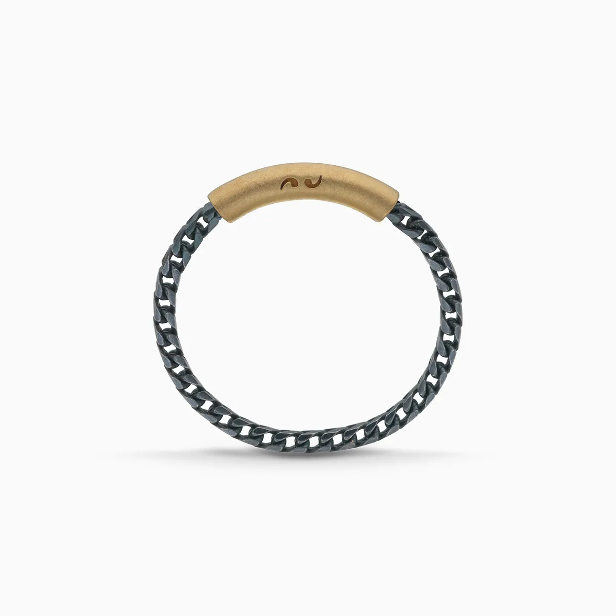 ULYSSES Chain 18K Yellow Gold Vermeil And Oxidized Ring sold by Marco Dal Maso product image thumbnail 2