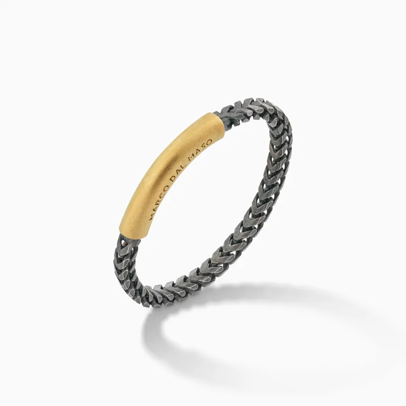 ULYSSES Chain 18K Yellow Gold Vermeil And Oxidized Ring sold by Marco Dal Maso