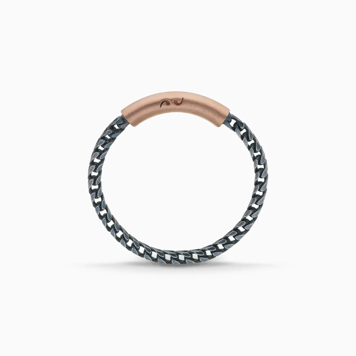 ULYSSES Chain 18K Rose Gold Vermeil And Oxidized Ring sold by Marco Dal Maso product image thumbnail 2