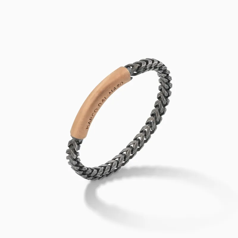 ULYSSES Chain 18K Rose Gold Vermeil And Oxidized Ring sold by Marco Dal Maso