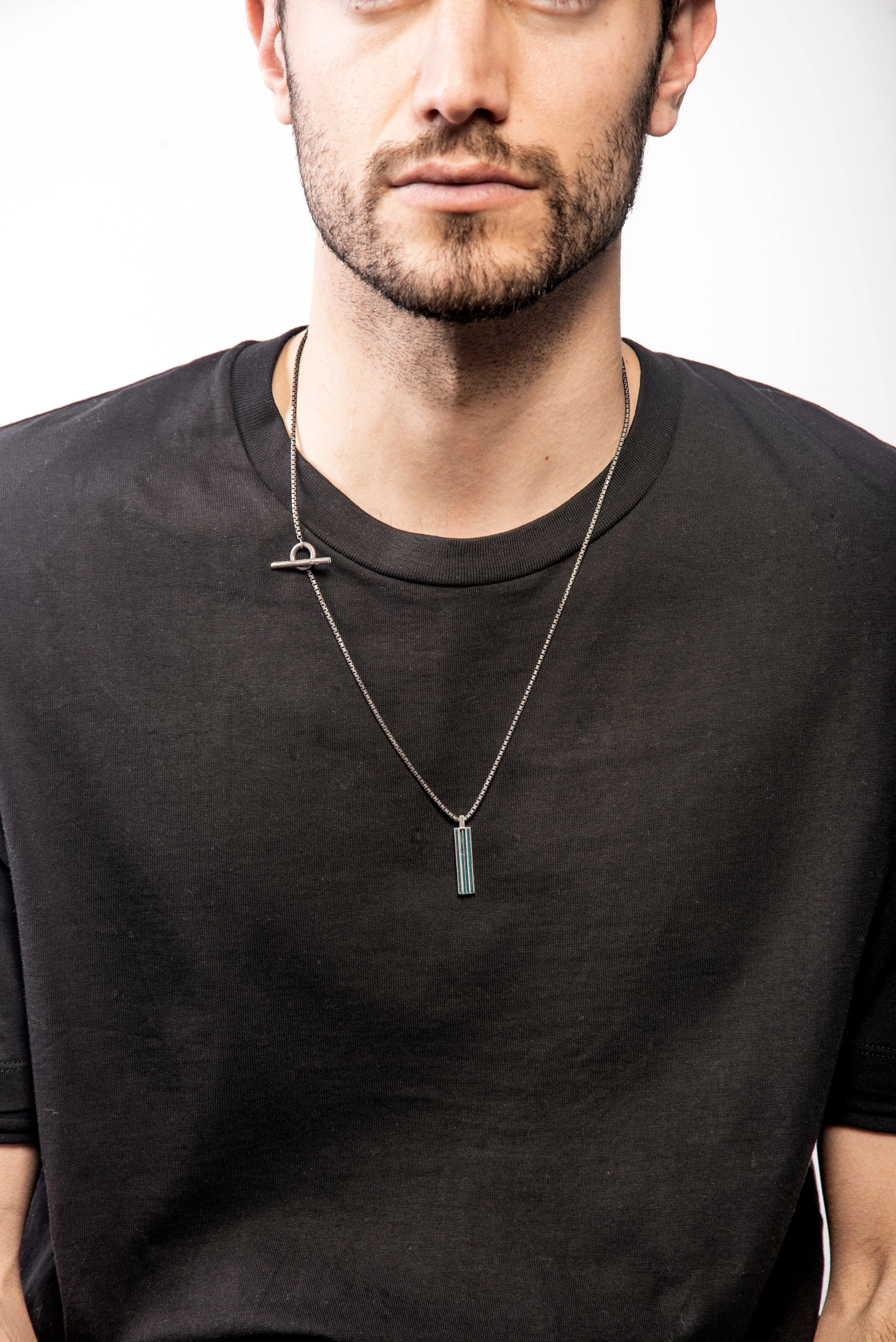 ACIES Oxidized Silver Pendant with Green Enamel sold by Marco Dal Maso product image thumbnail 2