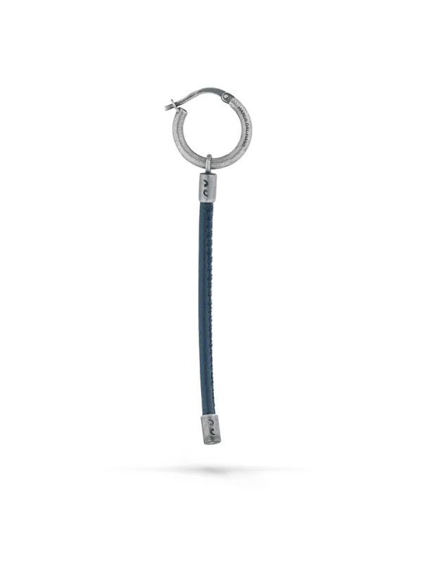 Lash Blue Leather Pendant Earring sold by Marco Dal Maso