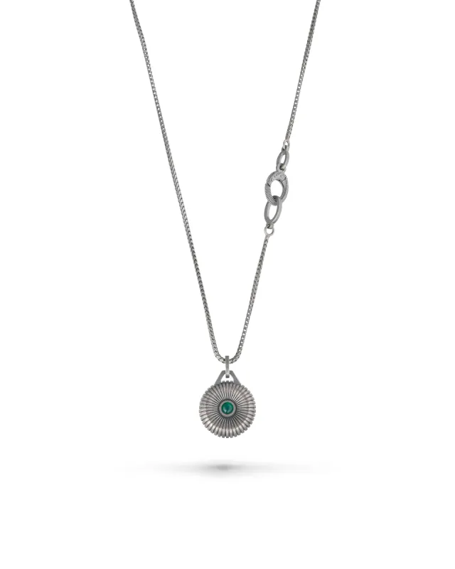 Calyx Green Agate and Oxidized Silver Pendant sold by Marco Dal Maso