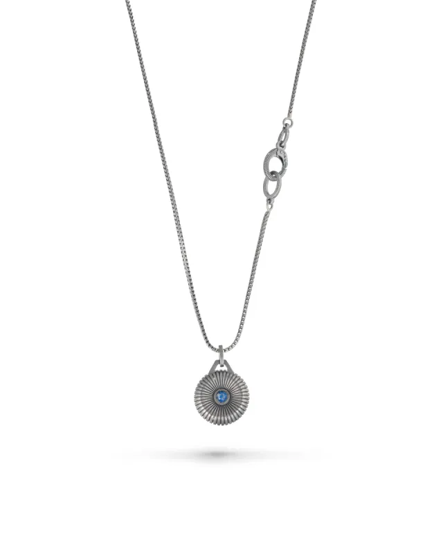 Calyx Lapis and Oxidized Silver Pendant sold by Marco Dal Maso