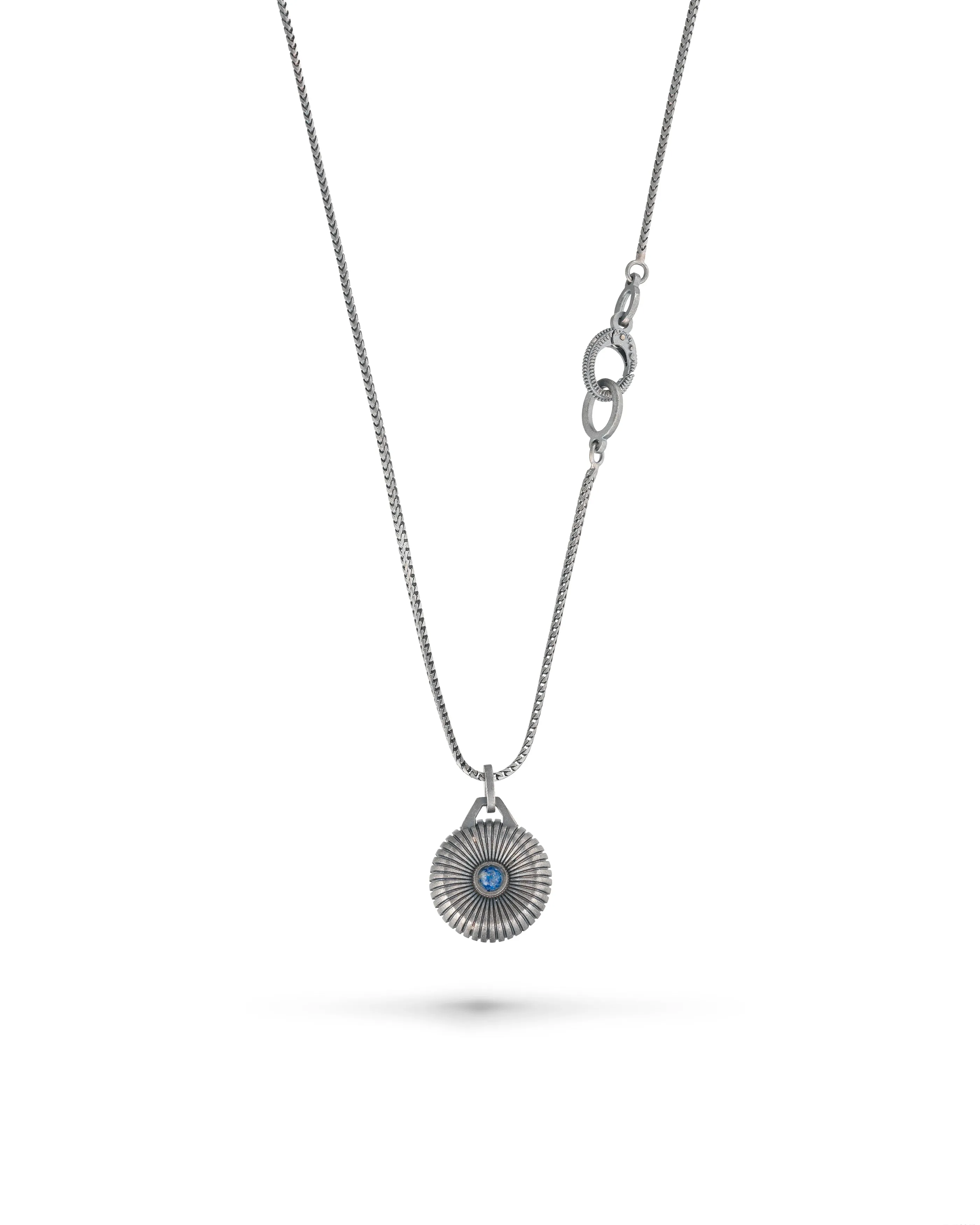 Calyx Lapis and Oxidized Silver Pendant sold by Marco Dal Maso