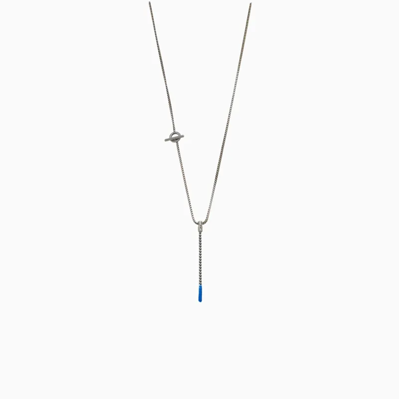 ULYSSES Dipped Oxidized Pendant with Blue Enamel sold by Marco Dal Maso