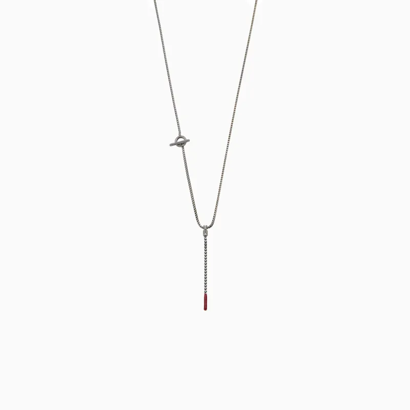 ULYSSES Dipped Oxidized Pendant with Red Enamel sold by Marco Dal Maso