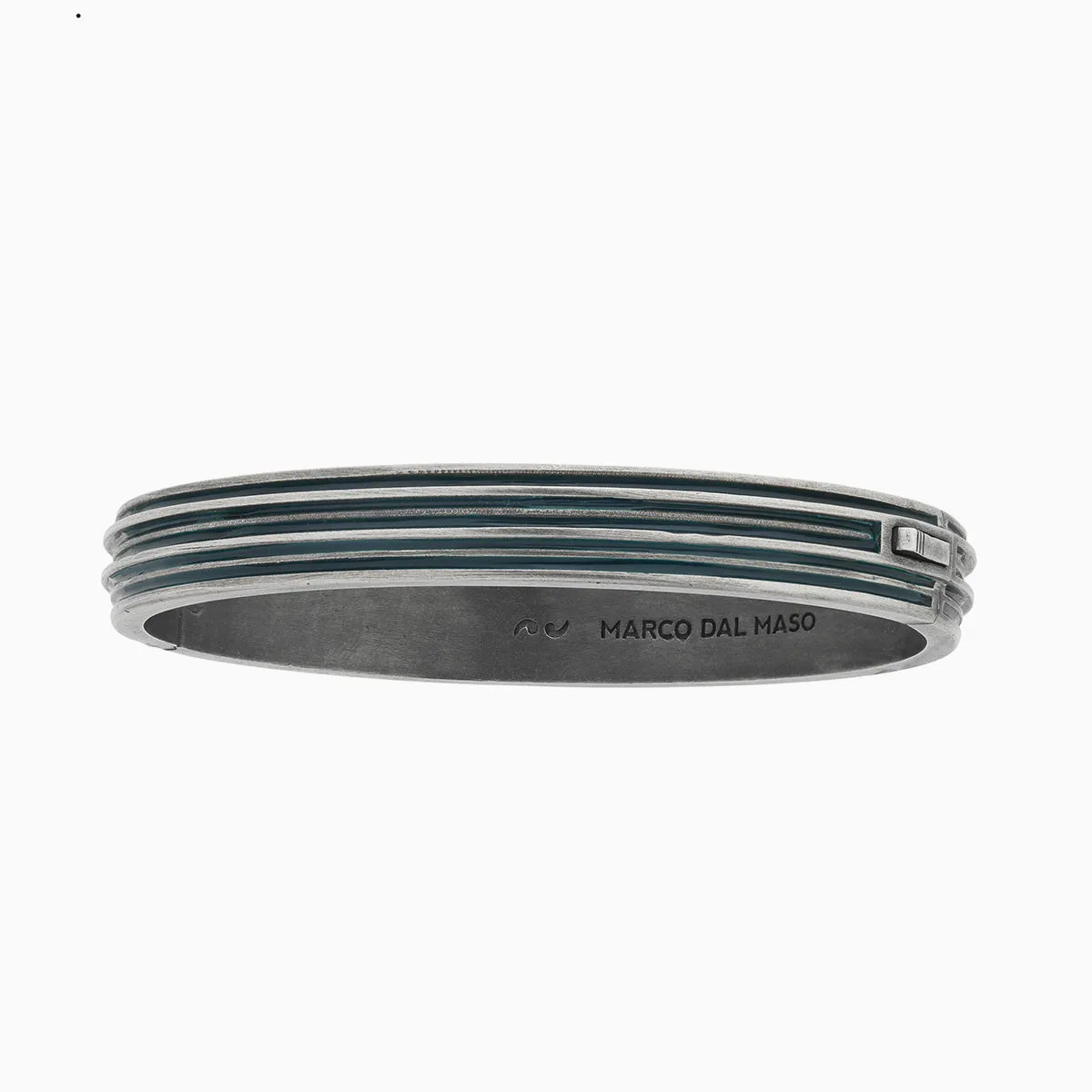 ACIES Oxidized Silver Cuff with Green Enamel sold by Marco Dal Maso product image thumbnail 3