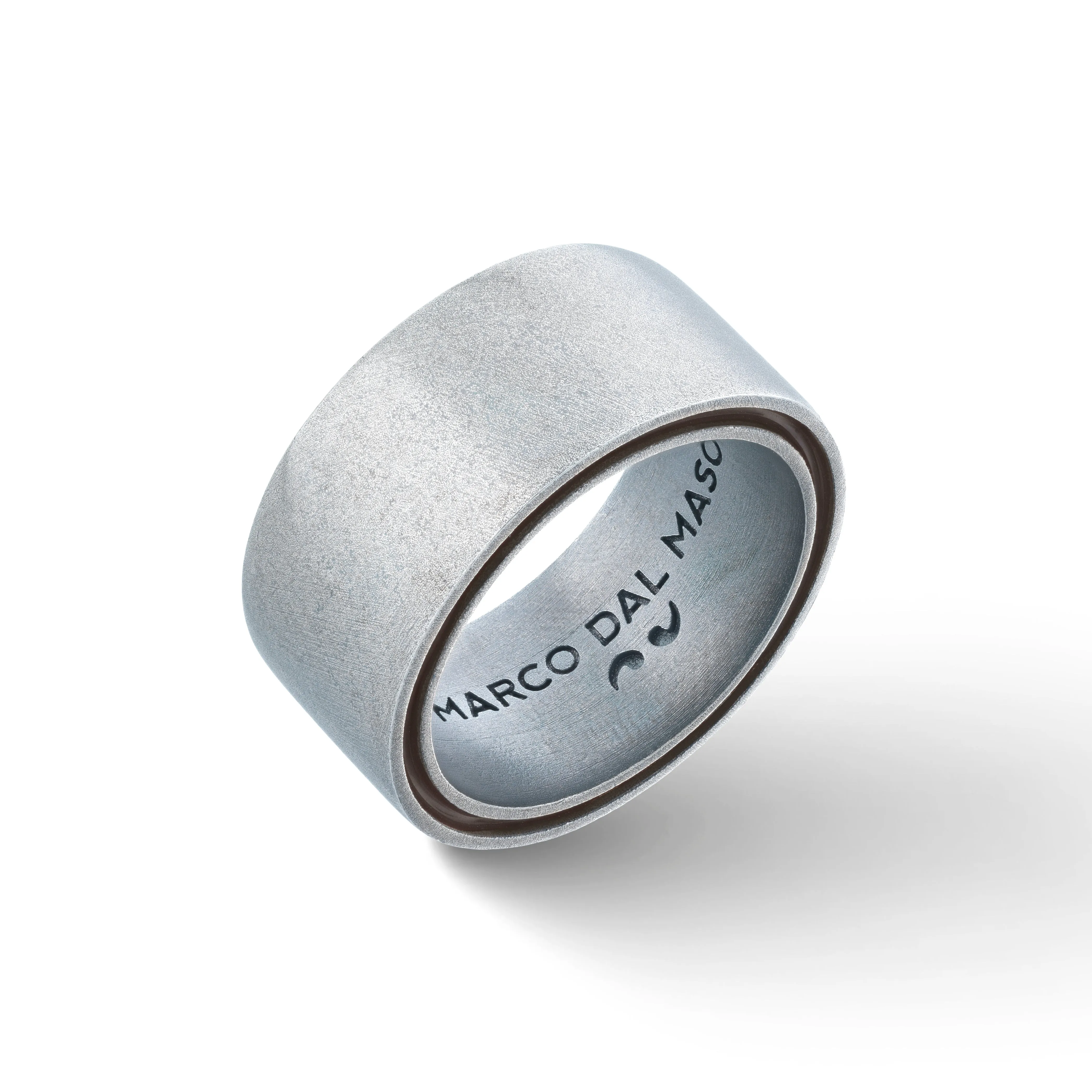 ELAN Oxidized Silver Band with brown enamel sold by Marco Dal Maso