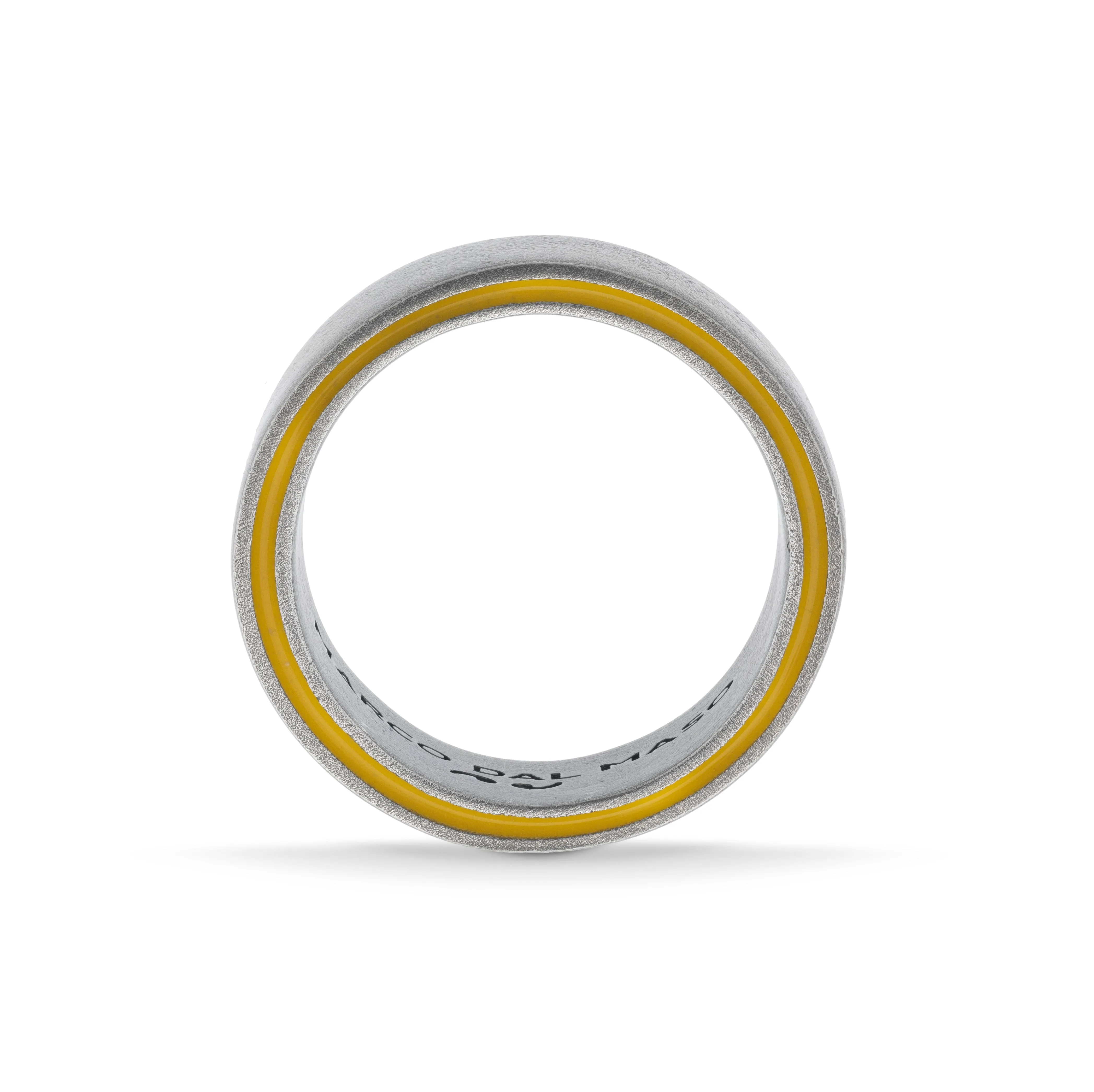 ELAN Oxidized Silver Band with yellow enamel sold by Marco Dal Maso product image thumbnail 3