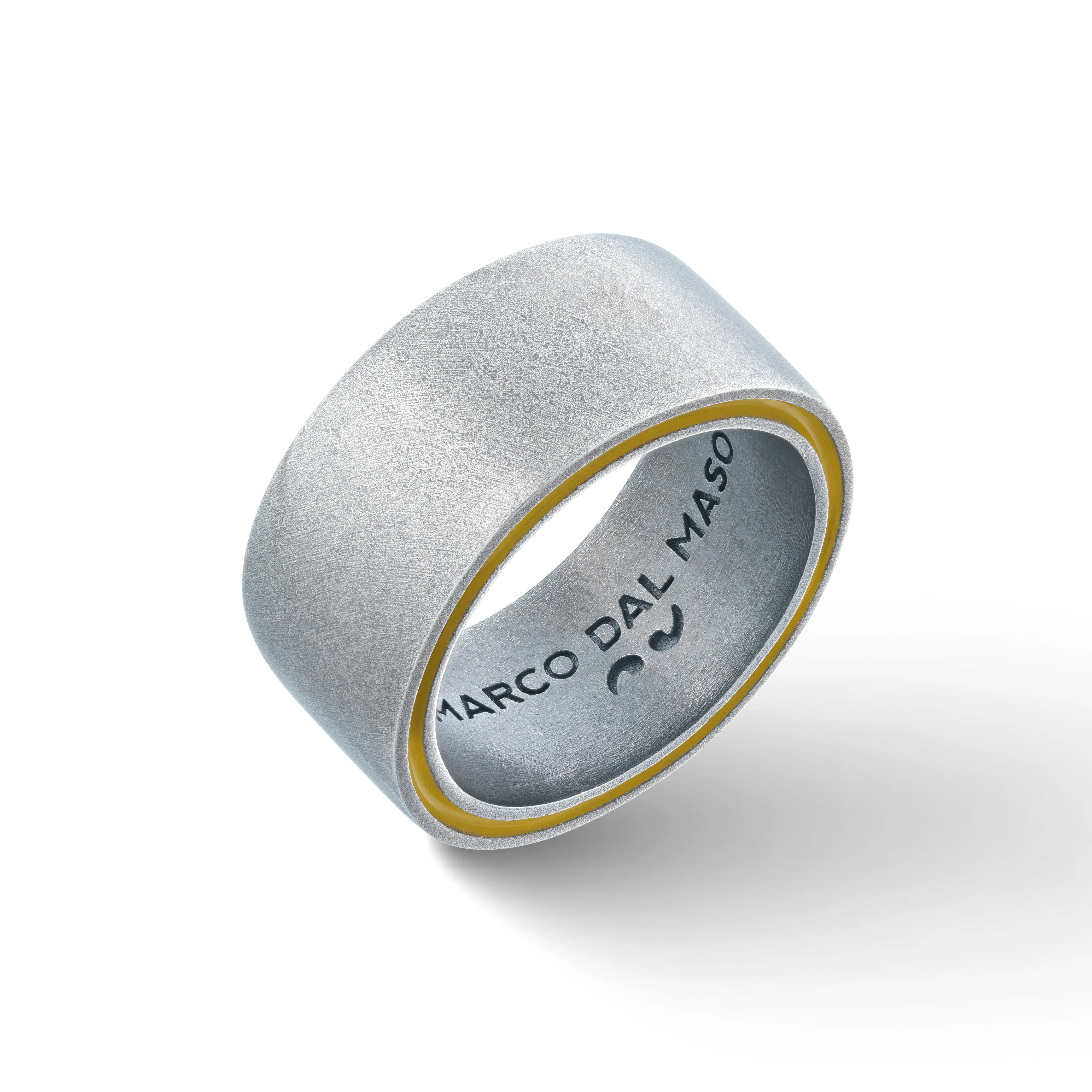 ELAN Oxidized Silver Band with yellow enamel sold by Marco Dal Maso