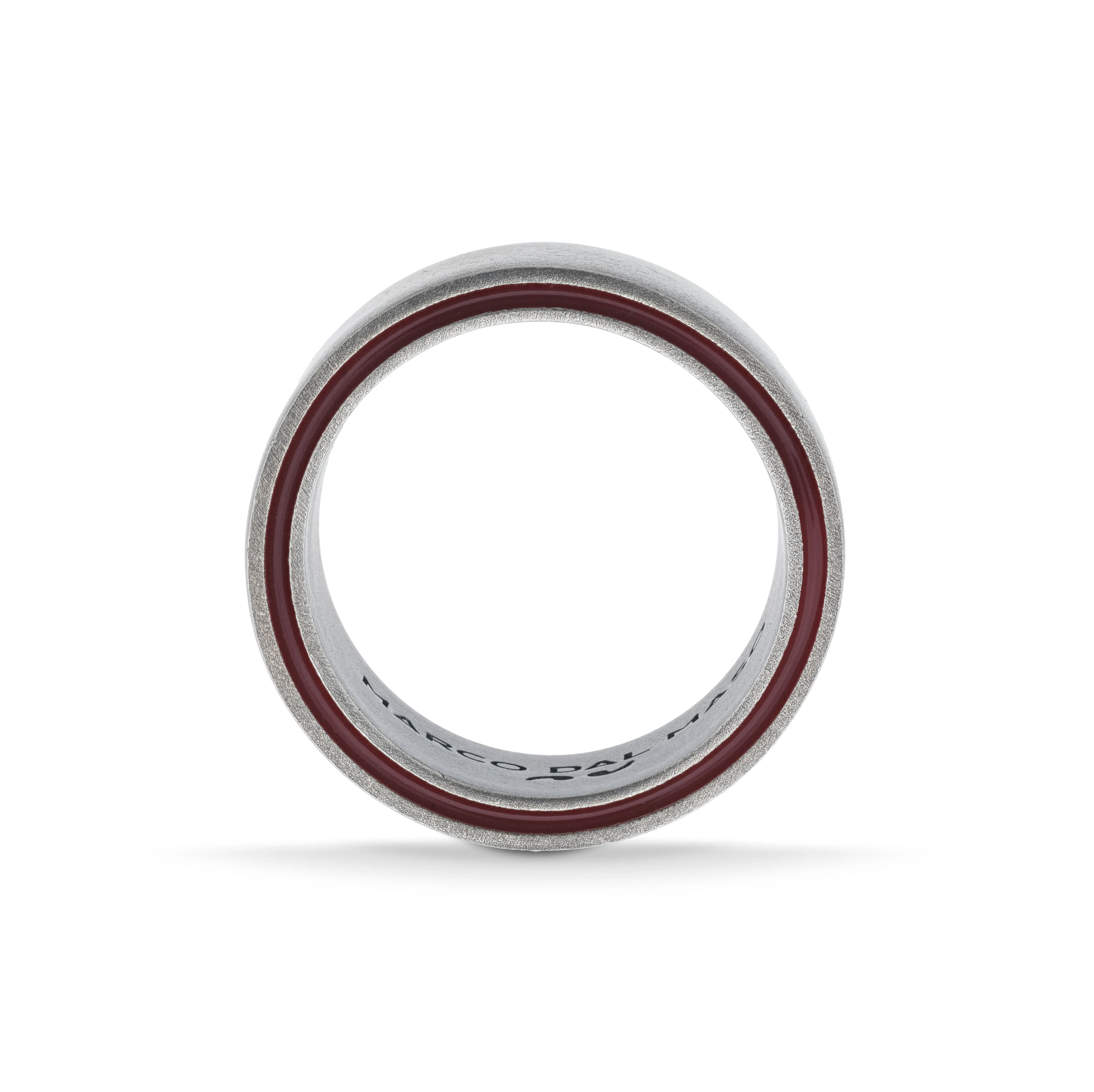 ELAN Oxidized Silver Band with Red Enamel sold by Marco Dal Maso product image thumbnail 2