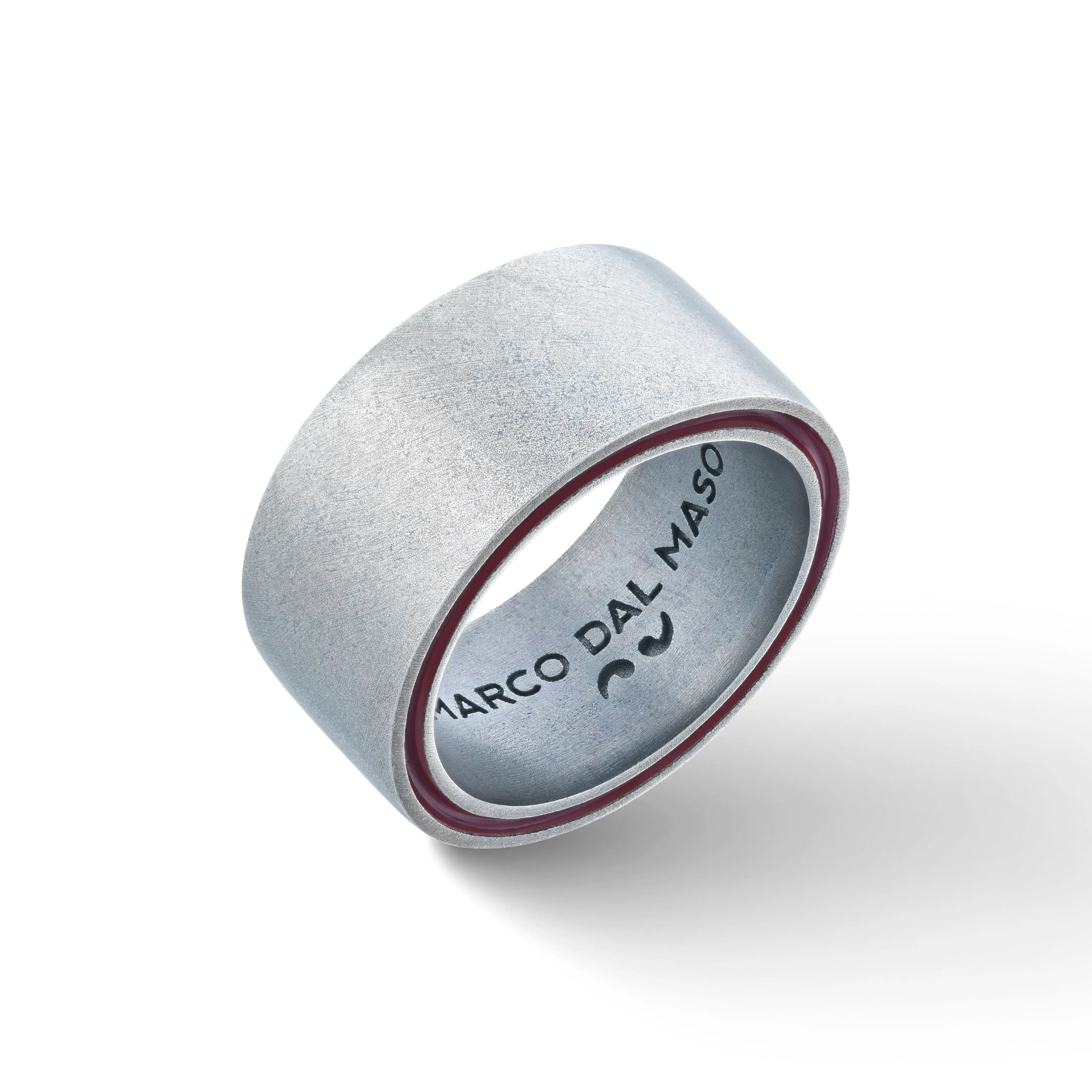 ELAN Oxidized Silver Band with Red Enamel sold by Marco Dal Maso