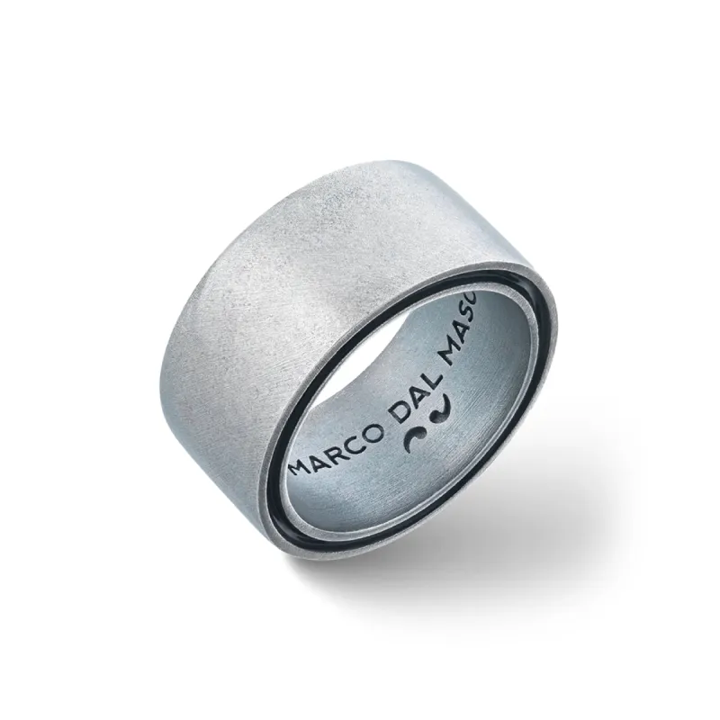 ELAN Oxidized Silver Band with black enamel sold by Marco Dal Maso