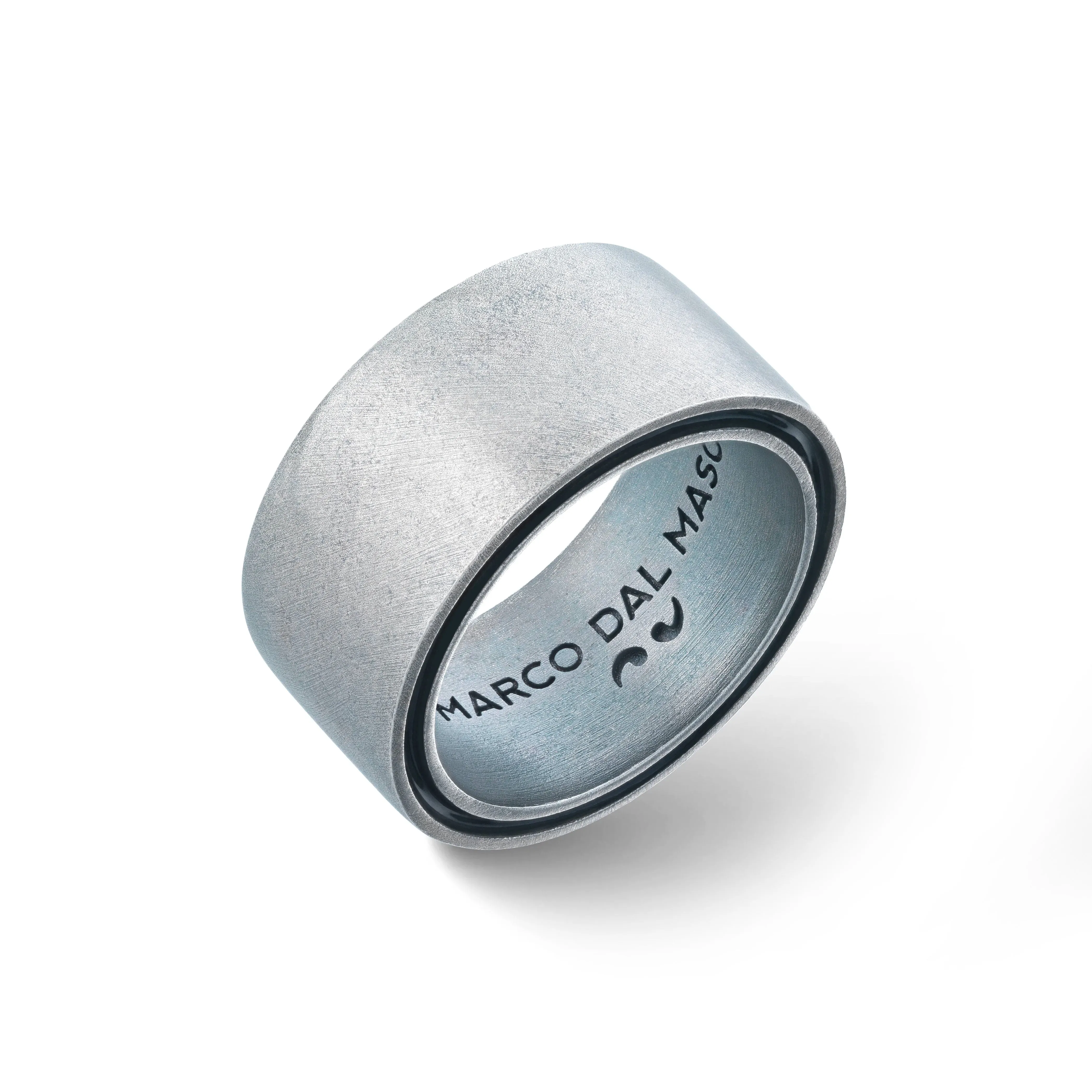 ELAN Oxidized Silver Band with black enamel sold by Marco Dal Maso product image thumbnail 2