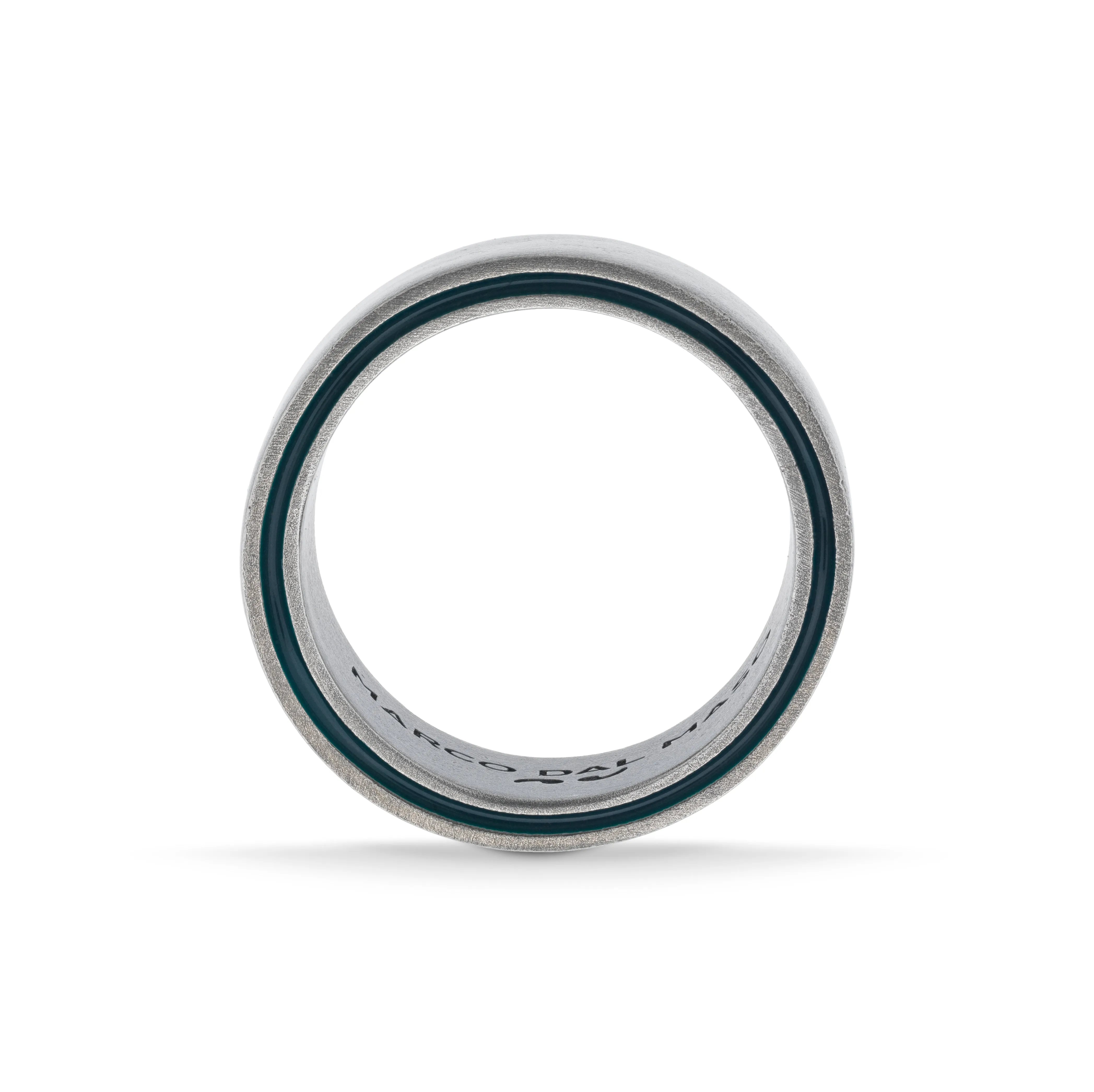 ELAN Oxidized Silver Band with Green Enamel sold by Marco Dal Maso product image thumbnail 2