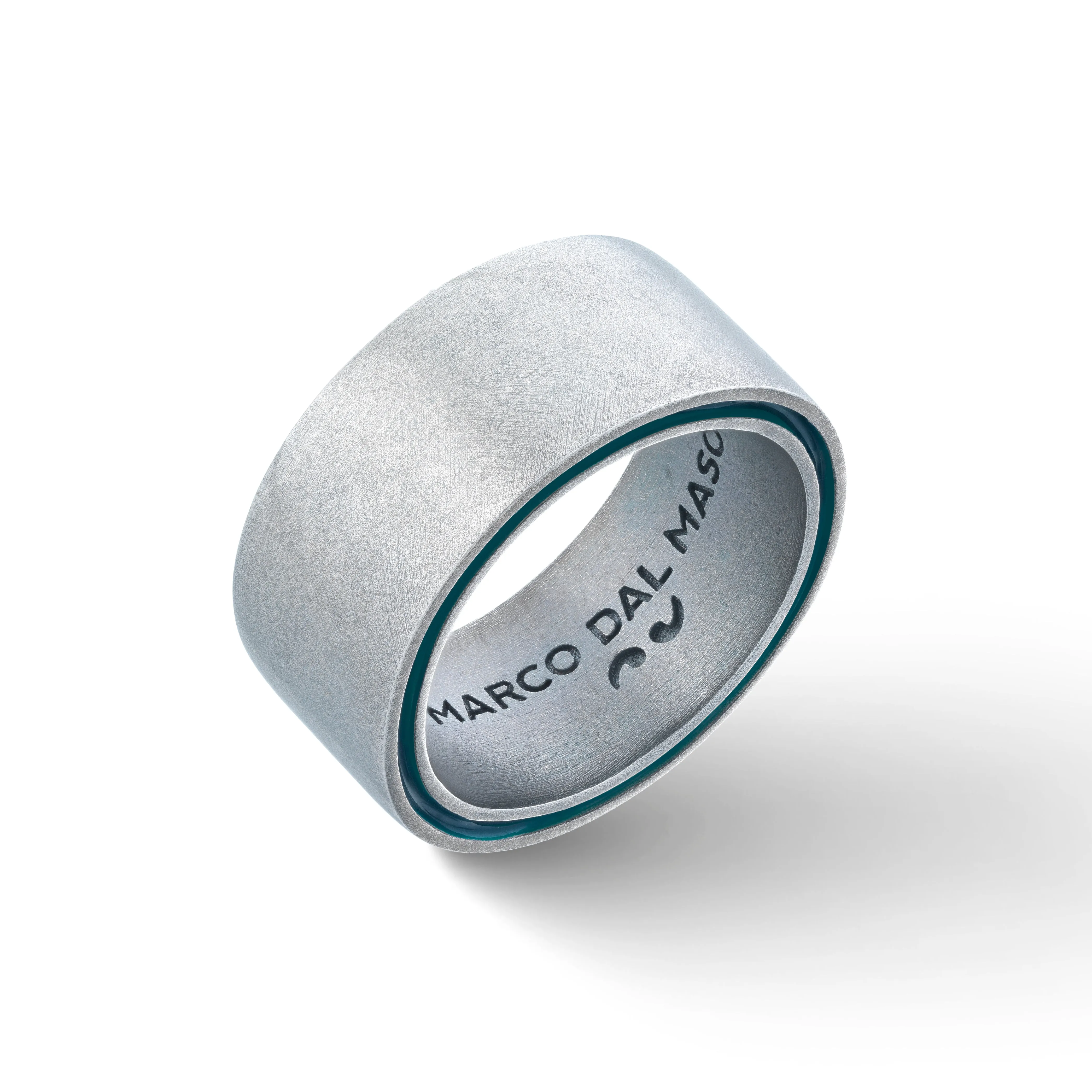 ELAN Oxidized Silver Band with Green Enamel sold by Marco Dal Maso