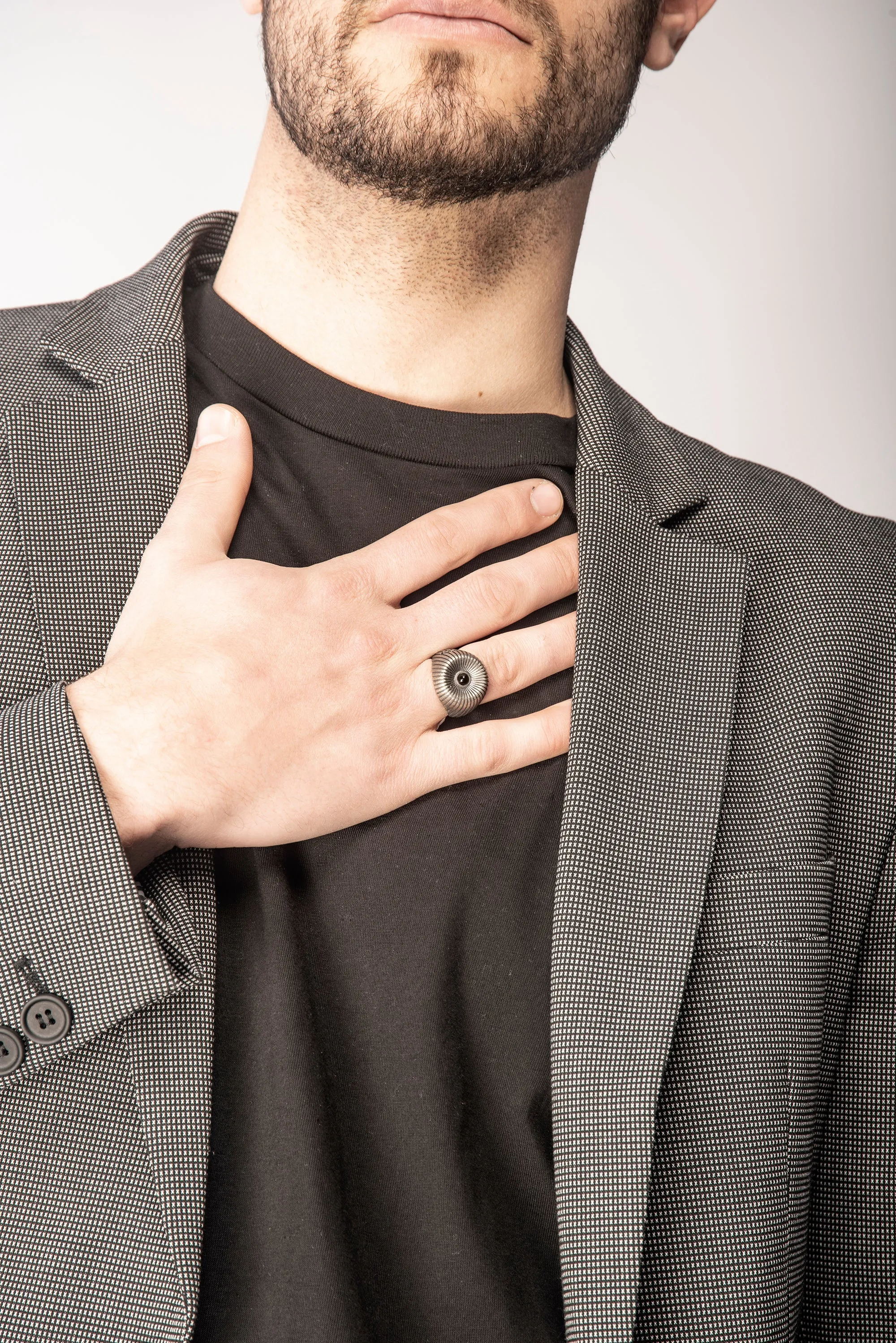 CALYC Lapis and Oxidized Silver Ring sold by Marco Dal Maso product image thumbnail 4