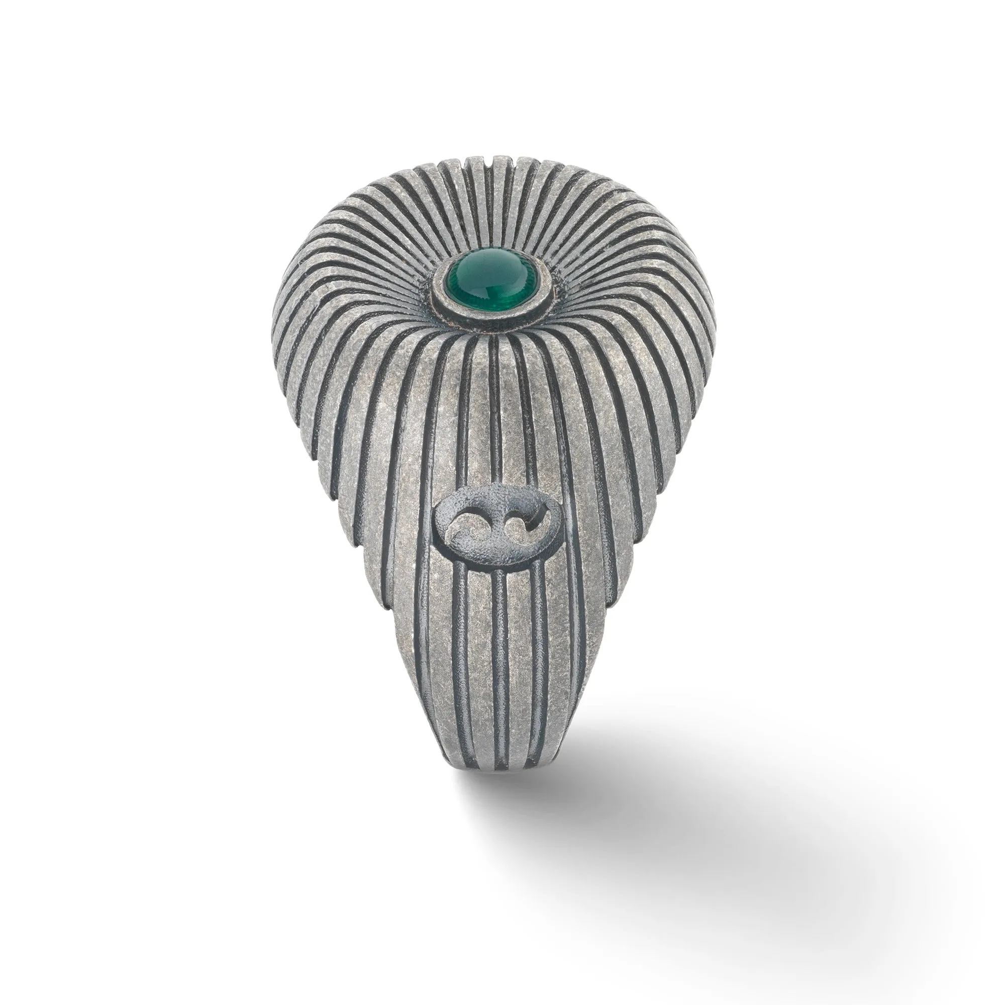 CALYC Green Agate and Oxidized Silver Ring sold by Marco Dal Maso product image thumbnail 3