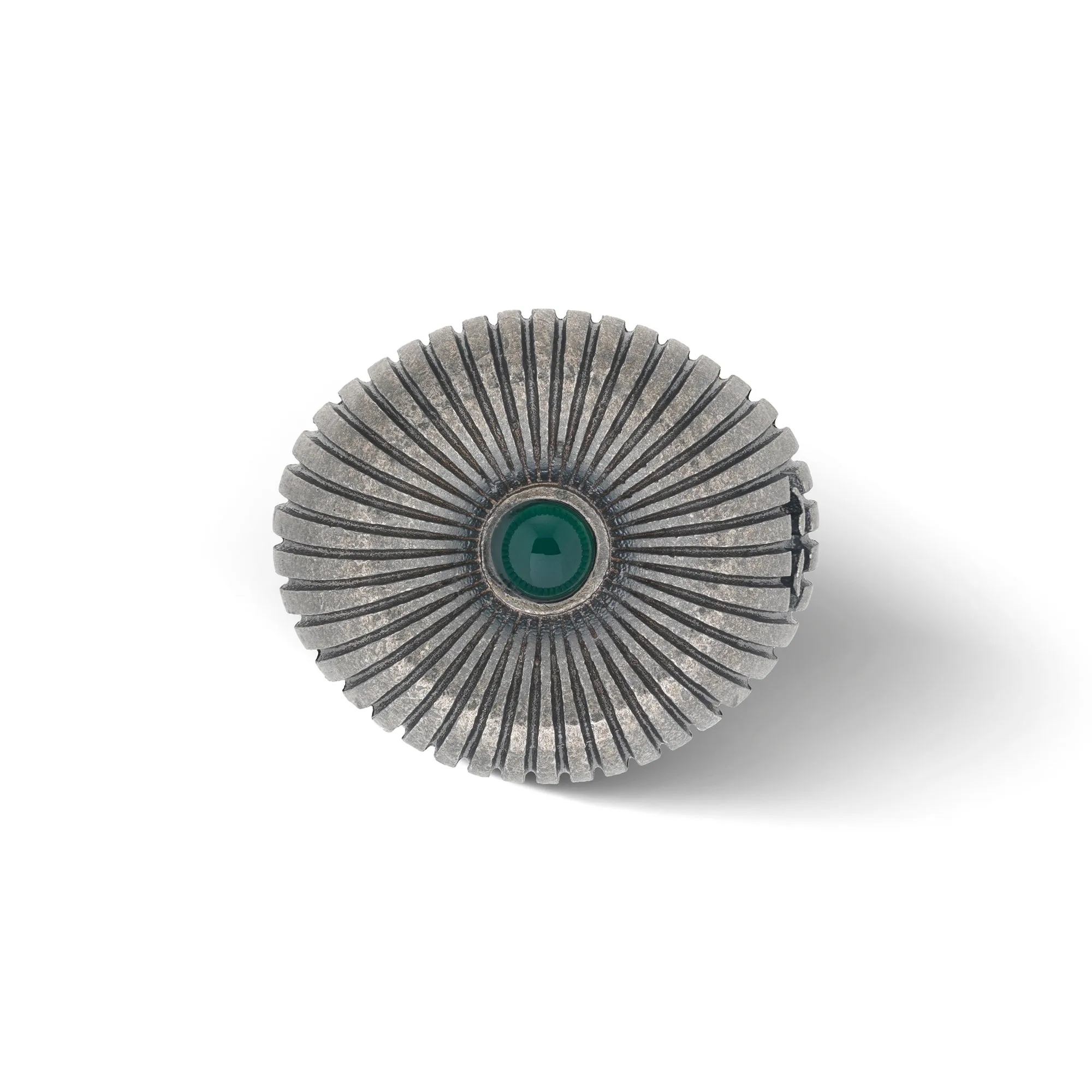 CALYC Green Agate and Oxidized Silver Ring sold by Marco Dal Maso product image thumbnail 2