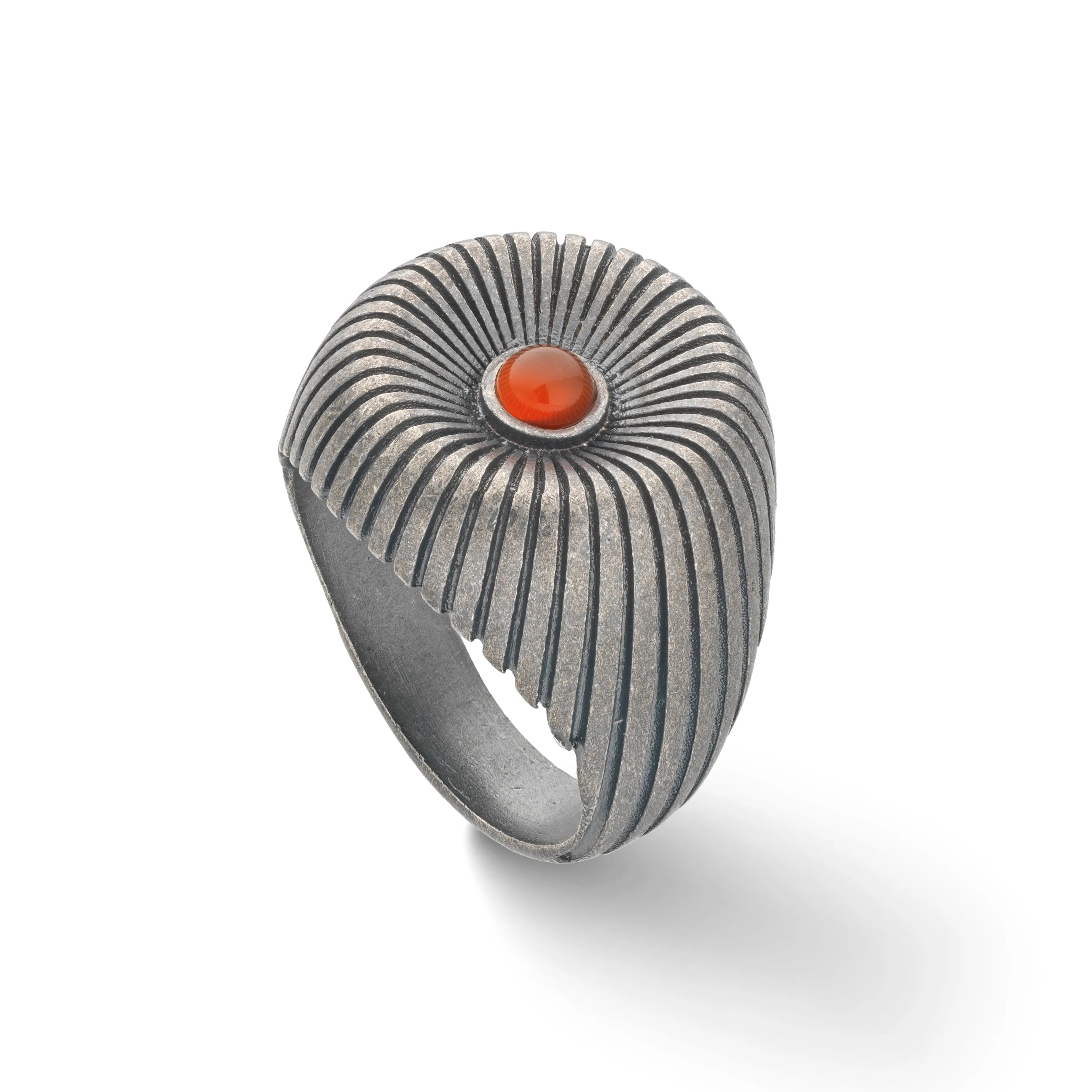 CALYC Carnelian and Oxidized Silver Ring sold by Marco Dal Maso