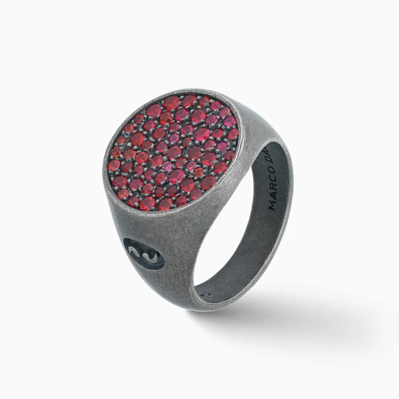 MONETA Red Sapphires Signet Ring sold by Marco Dal Maso