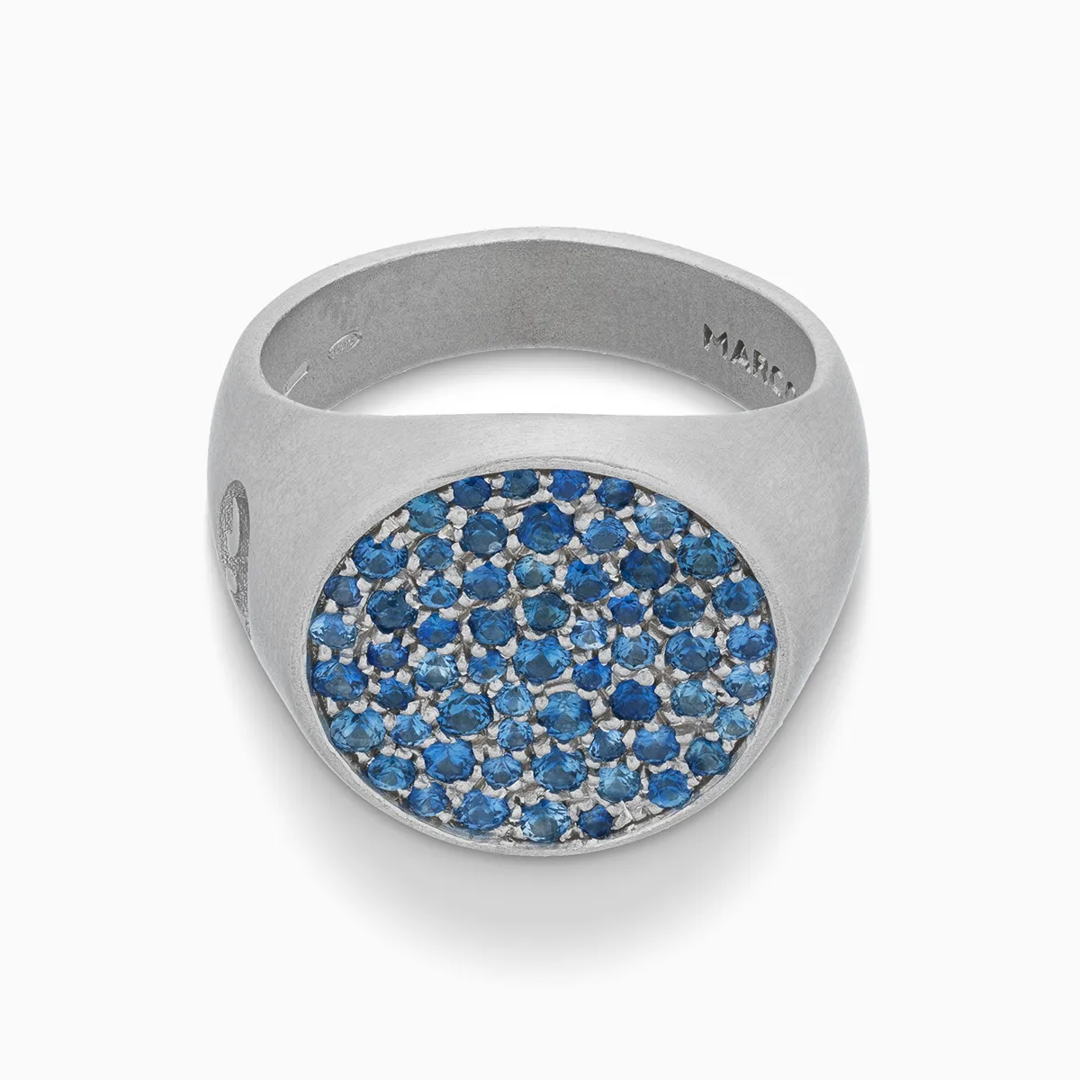 MONETA Blue Sapphires Matte Signet Ring sold by Marco Dal Maso product image thumbnail 2