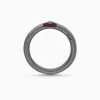 ULYSSES Slick Oxidized Ring with Black Diamond & Red Enamel sold by Marco Dal Maso