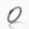 ULYSSES Slick Oxidized Ring with Black Diamond & Red Enamel sold by Marco Dal Maso