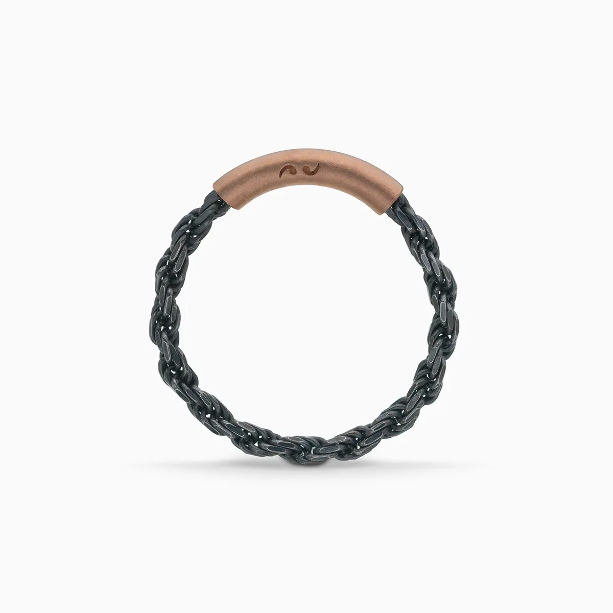 ULYSSES Cord 18K Matte Rose Gold Vermeil And Oxidized Ring sold by Marco Dal Maso product image thumbnail 2