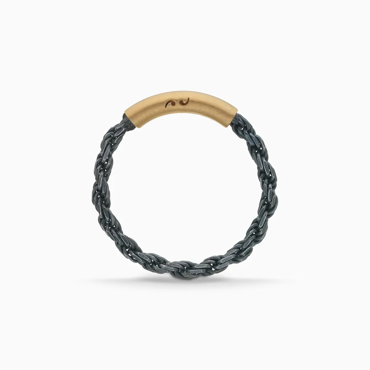 ULYSSES Cord 18K Matte Yellow Gold Vermeil And Oxidized Ring sold by Marco Dal Maso product image thumbnail 2