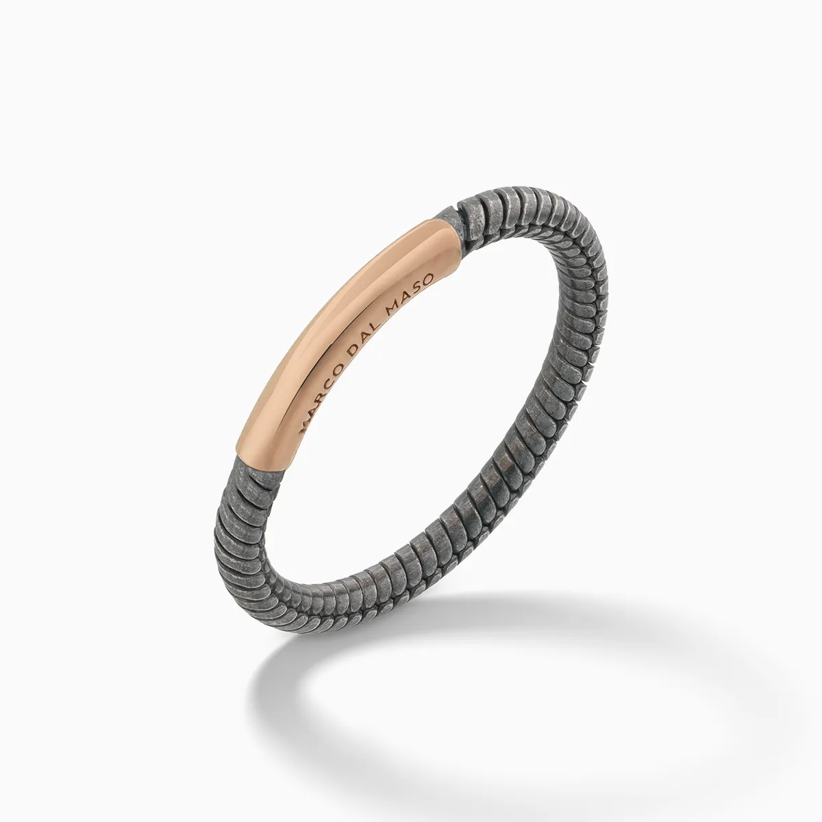 ULYSSES Classy 18K Polished Rose Gold Vermeil And Oxidized Ring sold by Marco Dal Maso