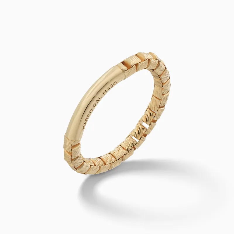 ULYSSES Carved Tubular 18K Yellow Gold Vermeil Ring sold by Marco Dal Maso