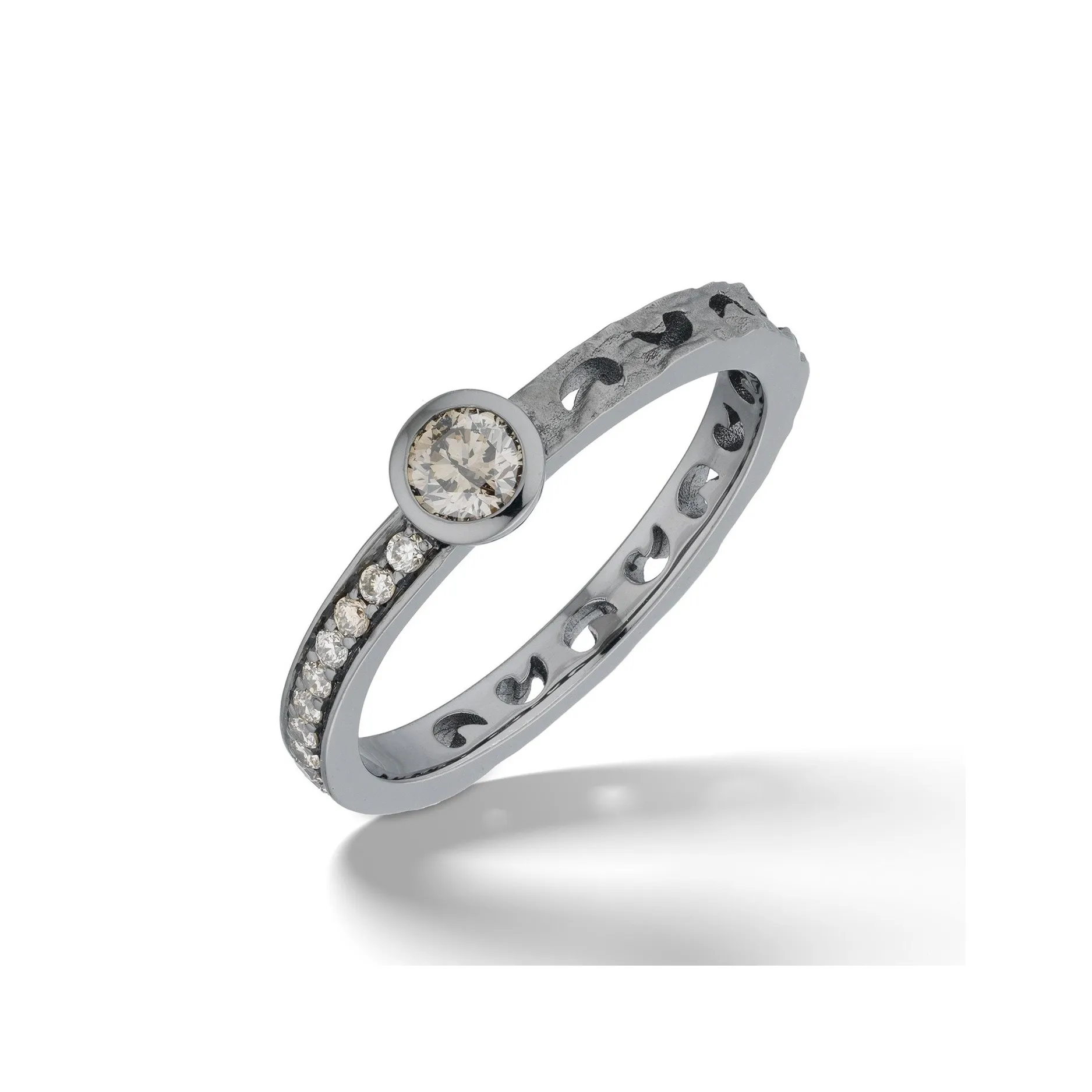 ORION Black Gold Ring with Champagne Diamonds sold by Marco Dal Maso