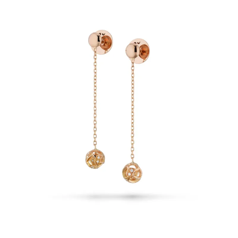 Explosion of Joy Hanging Petite Earrings with White Diamonds sold by Marco Dal Maso