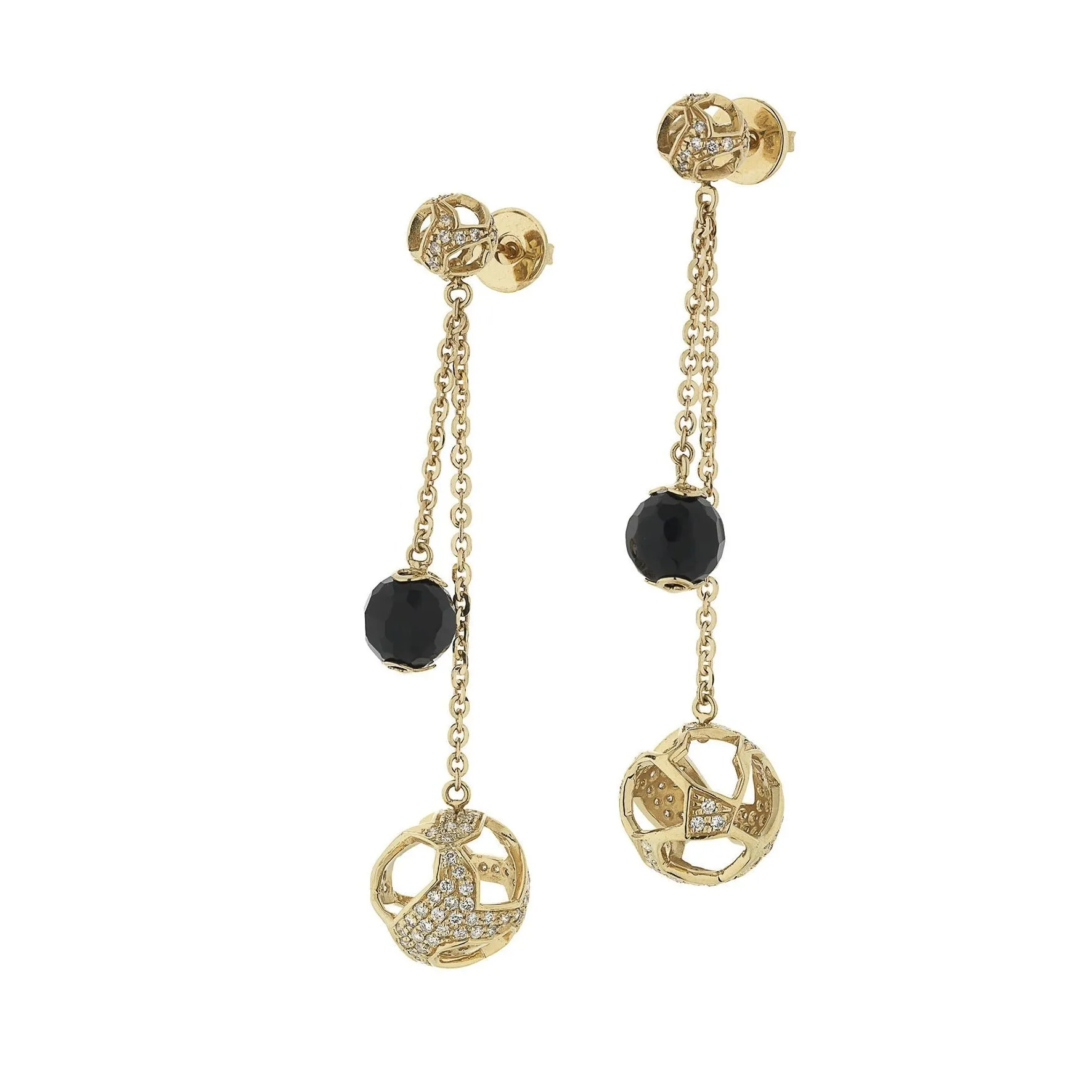 Explosion of Joy Double Hanging Earrings with White Diamonds sold by Marco Dal Maso