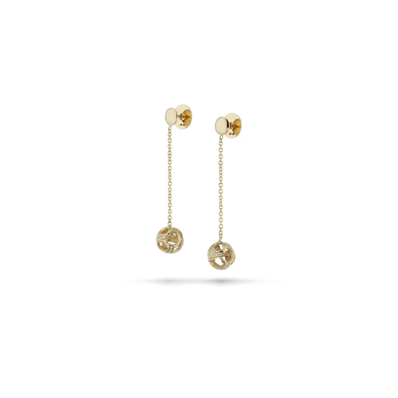 Explosion of Joy Hanging Earrings with White Diamonds sold by Marco Dal Maso