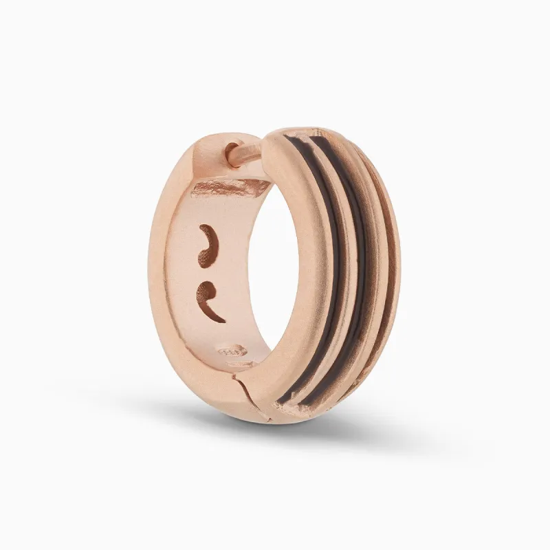 ACIES Rose Matte Vermeil Earring with Brown Enamel sold by Marco Dal Maso