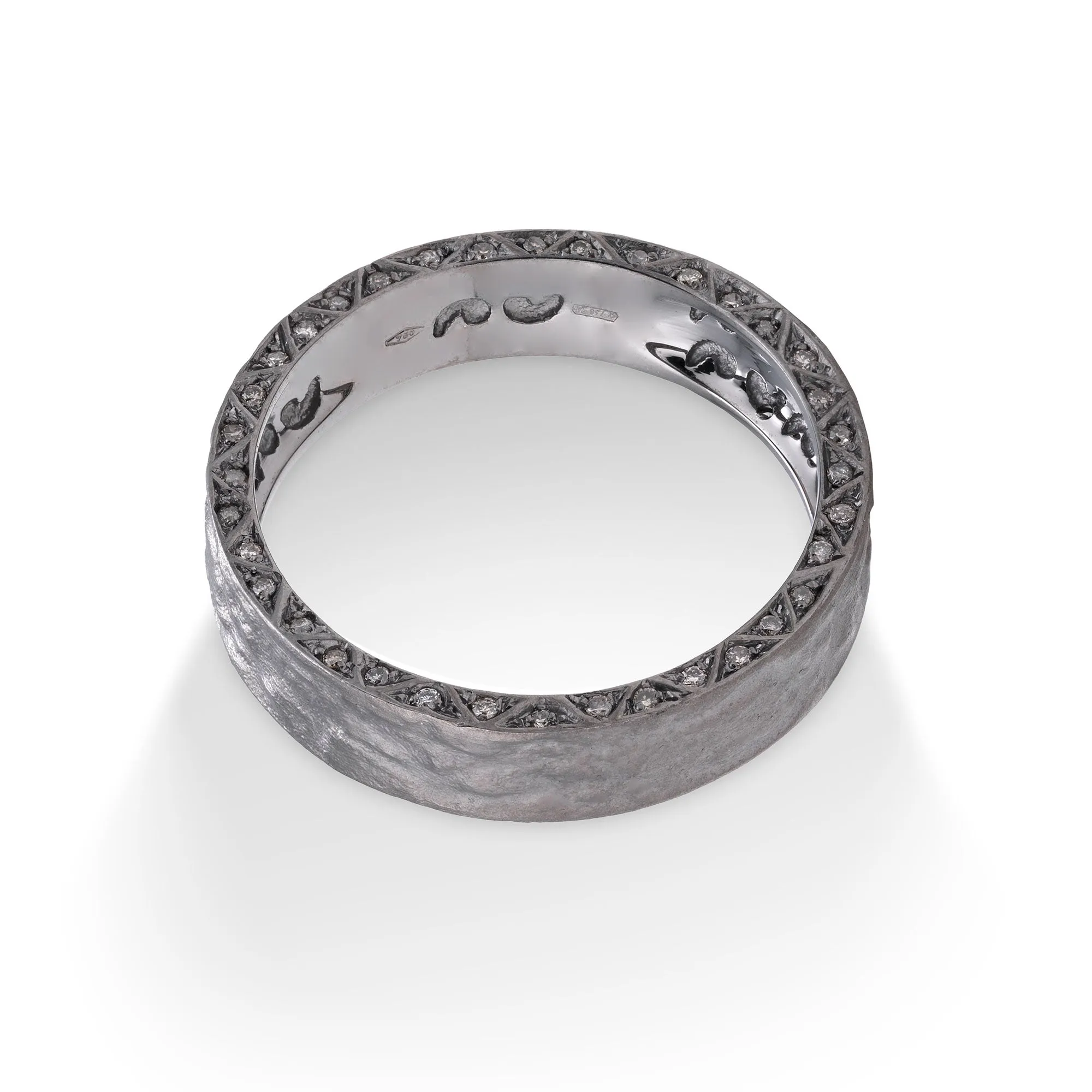 18kt Textured Gold Manawa Ring with Champagne Diamonds sold by Marco Dal Maso product image thumbnail 3