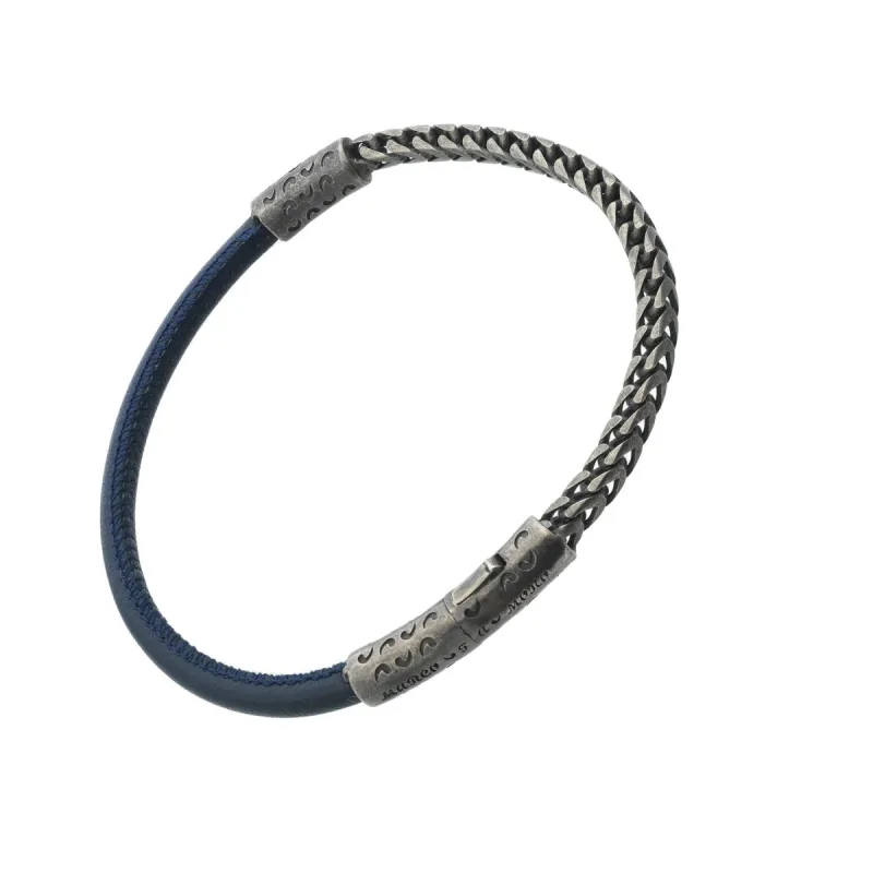 Lash Mixed Chain and Leather Bracelet sold by Marco Dal Maso
