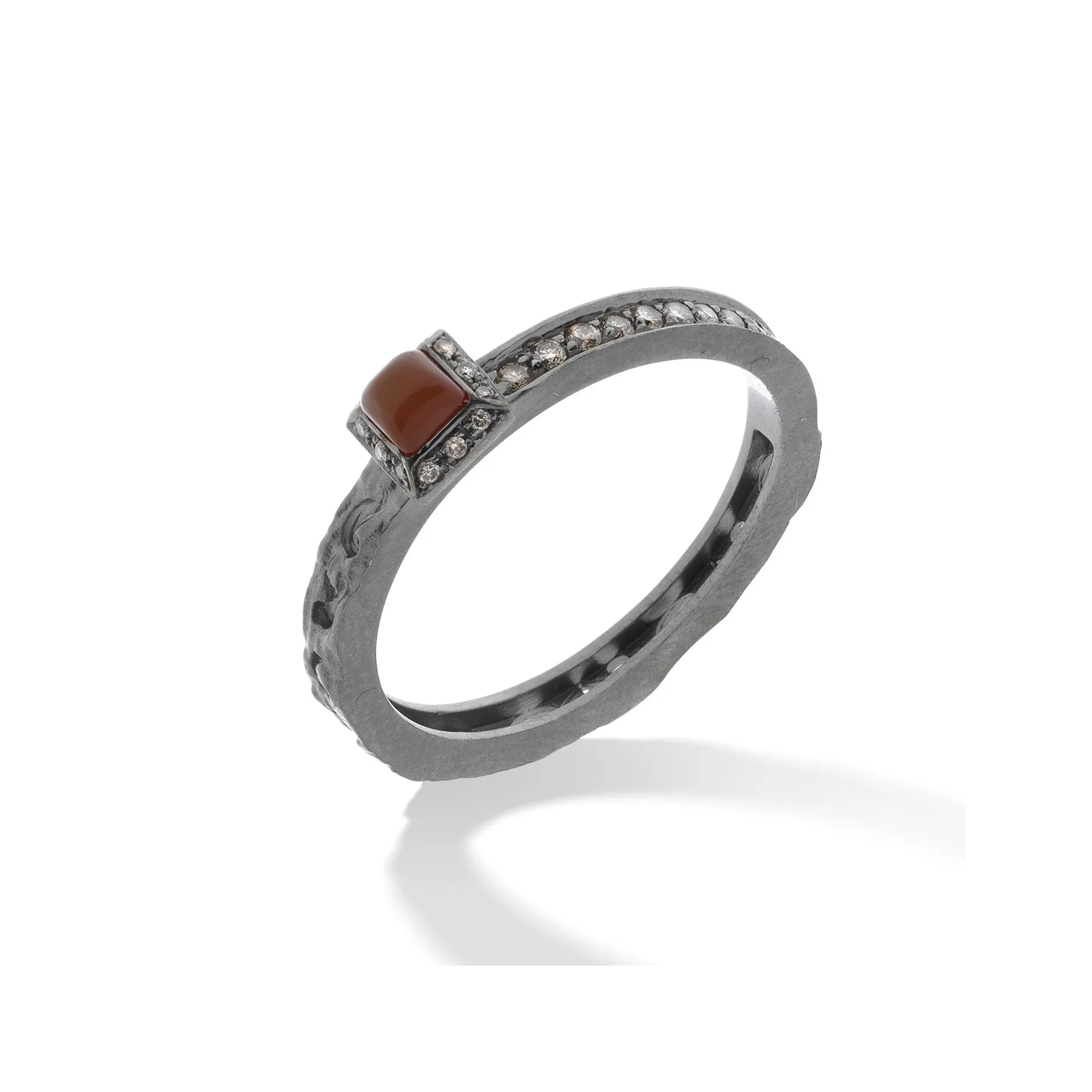 ORION Champagne Diamonds Ring & Square Carnelian Halo sold by Marco Dal Maso