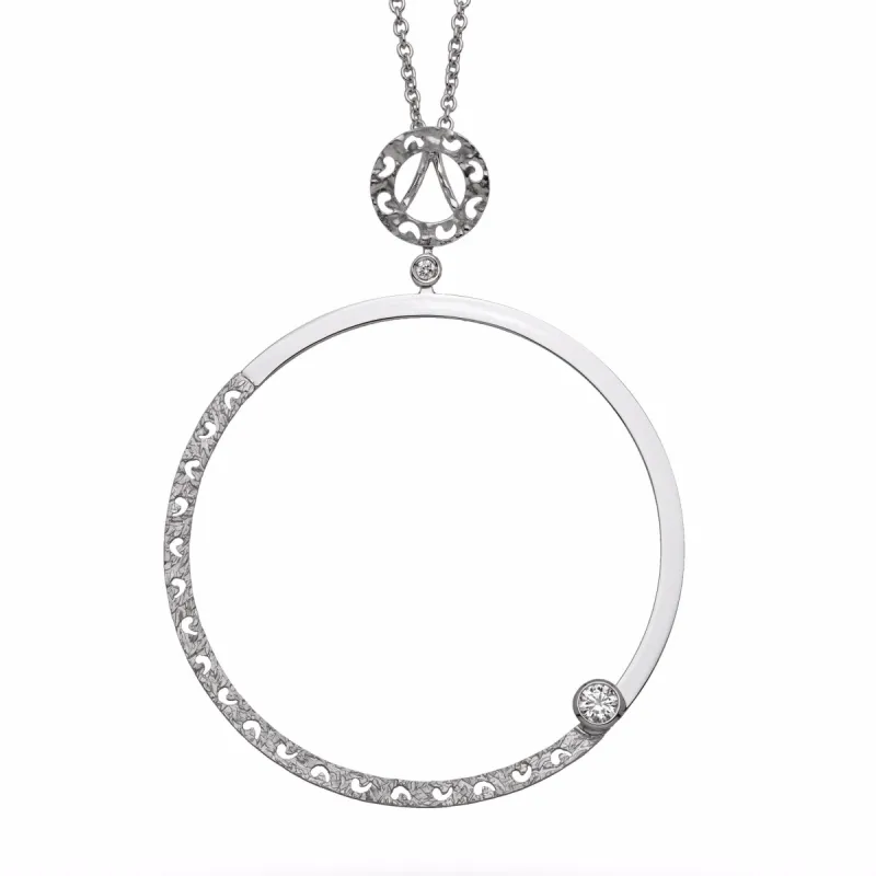 AMAIA Polished and Textured Hoop Pendant sold by Marco Dal Maso